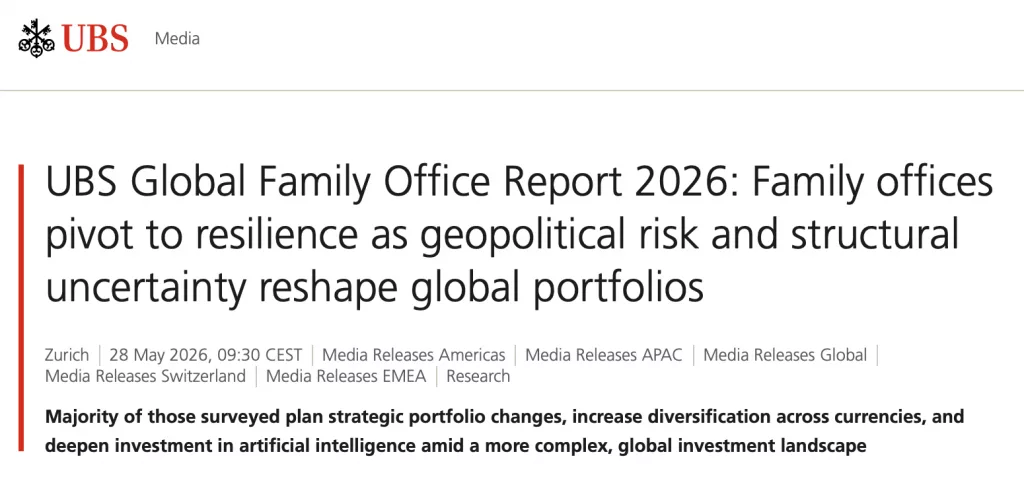 UBS Family Offices Report 2026